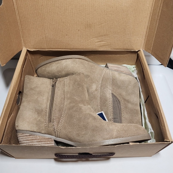 Nine West Taupe Suede Ankle Booties - Picture 6 of 7